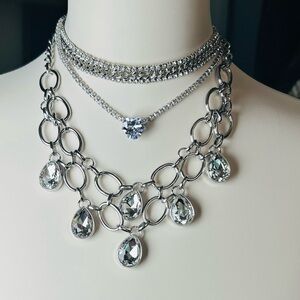 Blingy Heart Rhinestone Jewelry 5 pc Bundle